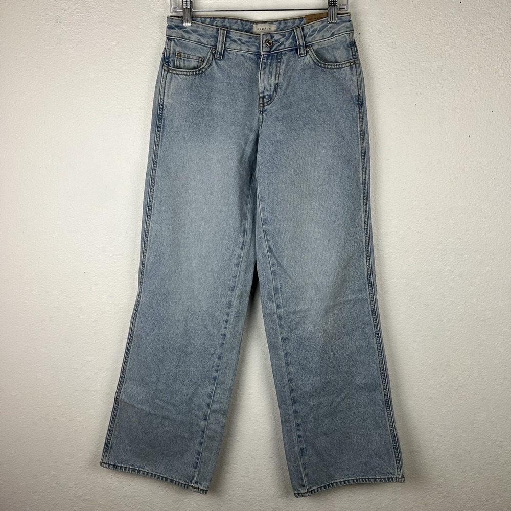 Pacsun Women's 24 Casey Low Rise Baggy Wide Leg Jeans Light Wash 33 Inseam